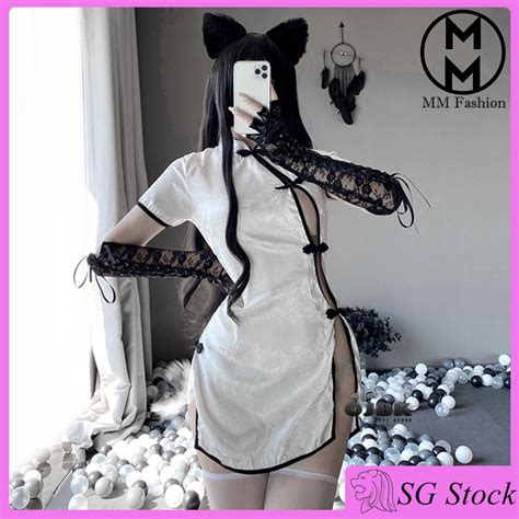 Sg Stock Mm Fashion Japanese Anime Sexy Lingerie For Women Cheongsam Cosplay Play Costumes