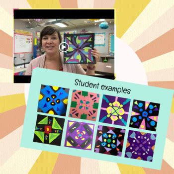 radial symmetry collage lesson  art  susie tpt