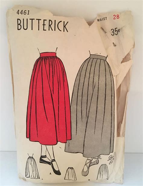 40s Butterick 4661 Pattern Dirndl Skirt 3 Lengths Size 16 Etsy Dirndl Skirt Dirndl Evening