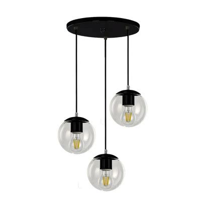 LUZ DESING Colgante 1 Luz Globo 15cm Vidrio Transparente Moderno Cobre