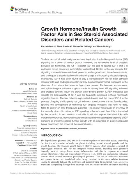 PDF Growth Hormone Insulin Growth Factor Axis In Sex Steroid