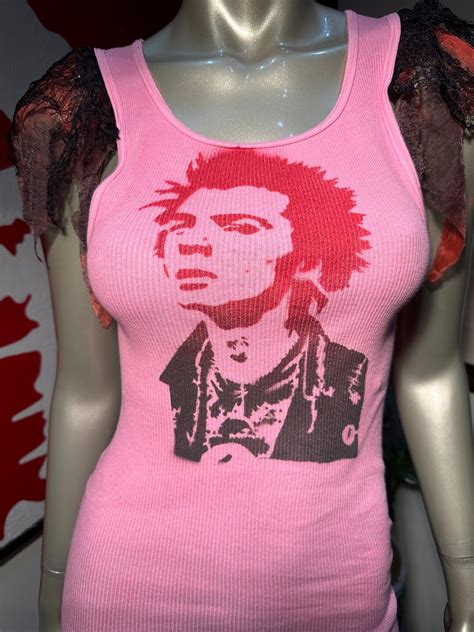 Sid Vicious Punk Rock Sex Pistols Graffiti Goth Harajuku Hand Sewn Re Purposed Flutter Sleeve
