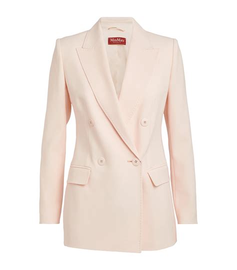 Womens Max Mara Pink Wool Double Breasted Blazer Harrods Uk