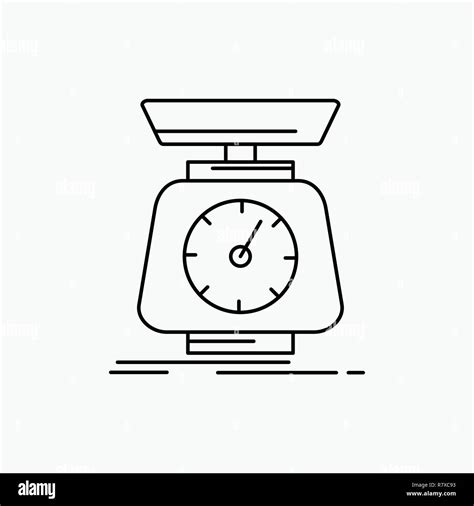 Implementation Mass Scale Scales Volume Line Icon Vector Isolated