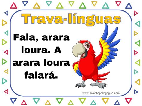 Trava Língua Infantil - Trava Lingua Para Educação Infantil - RETOEDU