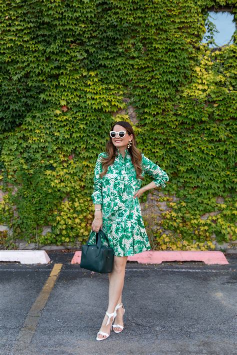 A Perfect Green Floral Dress for the Fall Transition - Style Charade