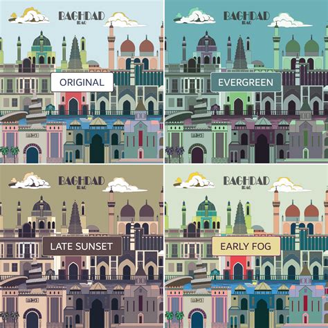 Baghdad Iraq Travel Poster City Print Mosque Outline | Etsy
