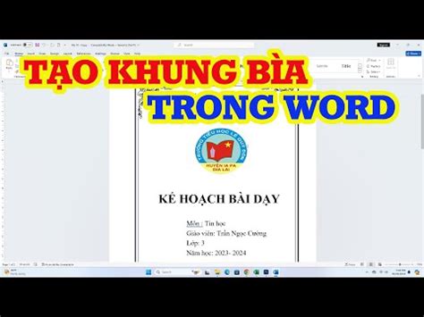 2023 Cách Tạo Khung Trang Bìa Trong Word đơn Giản Vô Cùng Tháng Mười