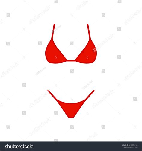 Model Red Bikini Stock Vectors And Vector Art Shutterstock