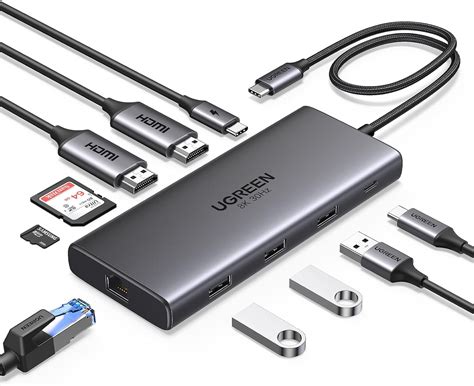 Ugreen Revodok Pro 10 In 1 Docking Station Usb C Doppio Hdmi 8k30hz 4k60hz Hub Adattatore Usb C