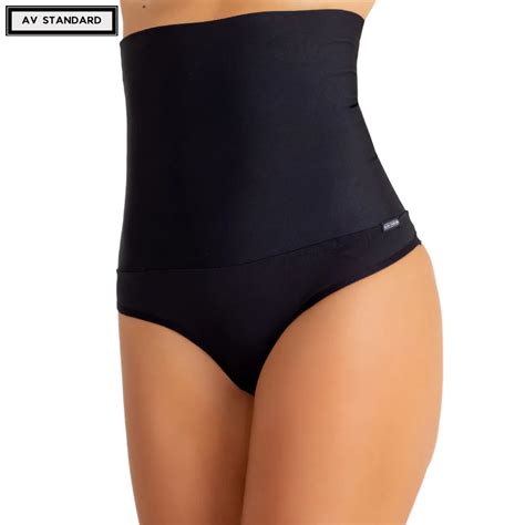 10 Calcinhas Cinta Alta Compressão Lingerie Fio Dental Duplo Modeladora