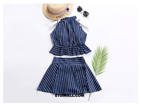 Bikini Student Konserwatywny Ukryj Brzuch Tanie Bikini Damskie Damska Uniform Rot Tanie