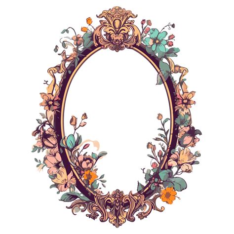 victorian oval frame vector sticker clipart vintage vintage frame