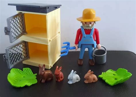 PLAYMOBIL ANIMAUX Ferme Clapiers Lapins Fermier Accessoires EUR