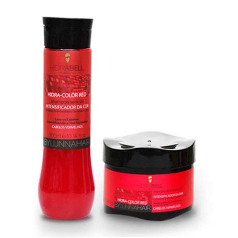 Kit Hidrabell Hidra Color Red Shampoo 300ml Máscara 300g no Shoptime