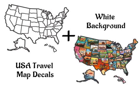 Amazon Ezdhuawuse Rv State Travel Usa Map Sticker United States