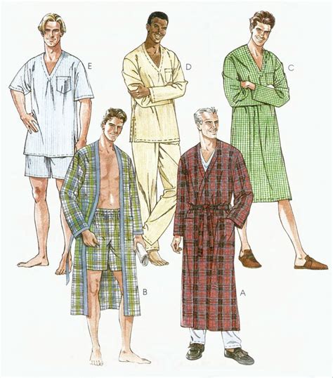 Mens Pajamas And Robe Sewing Pattern