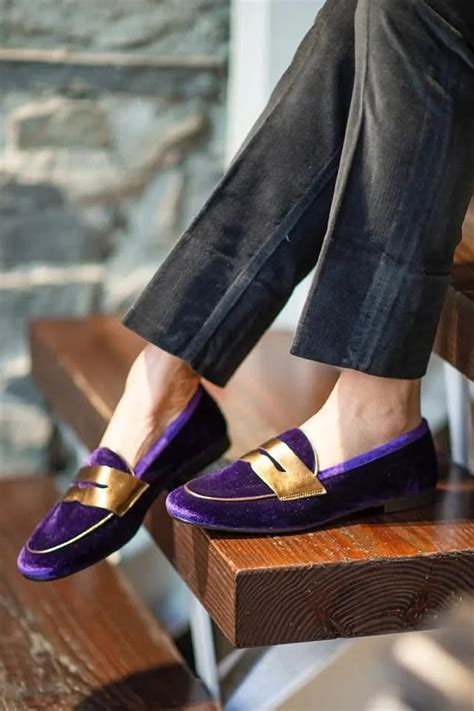 Round Toe Patchwork Velvet Casual Purple Loafers Pre Order Uniydress