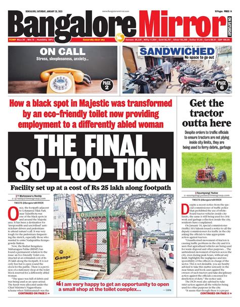 Bangalore Mirror On Twitter Todays Bangalore Mirror Front Page