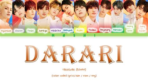 TREASURE 트레저 DARARI 다라리 COLOR CODED LYRICS HAN ROM ENG YouTube