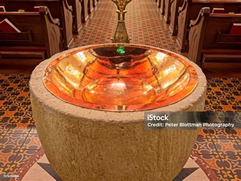 Baptismal Font At The Entrance Of The Cathedral Basilica Saint