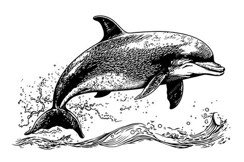 Dolphin Jumping Sketch