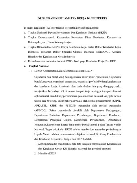Organisasi Keselamatan Kerja Dan Hiperkes Pdf