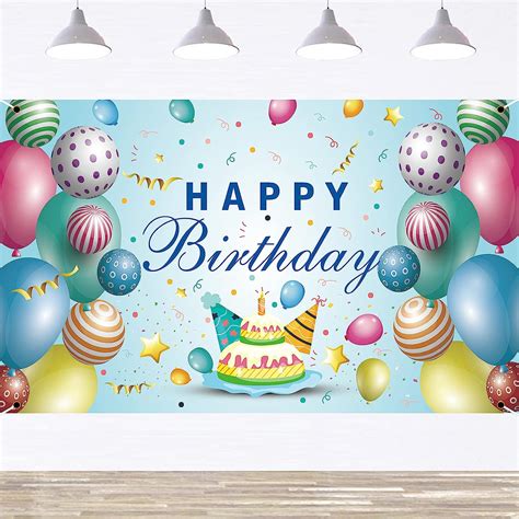 Buy Happy Birthday Party Backdrop Banner Extra Large Fabric Colorful