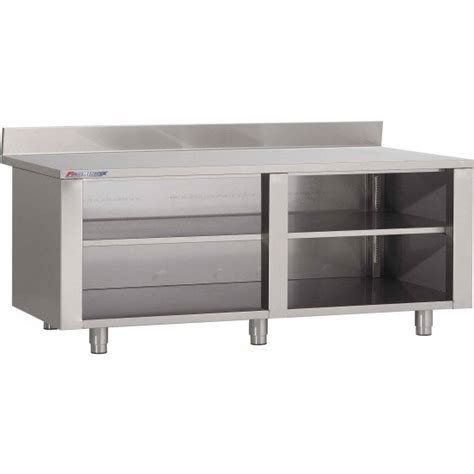 Table Armoire Inox Centrale Ouverte P X H Mm Avec Dosser