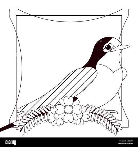 Beautiful Bird Drawing With Flowers Stock Vector Image And Art Alamy