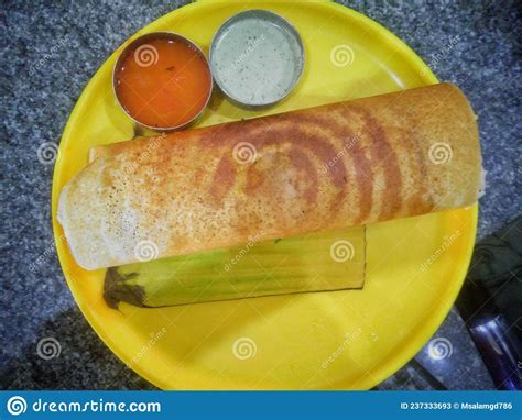 Paper Masala Dosa Is A South Indian Meal Served With Sambhar And