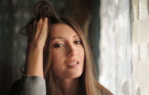 Wallpaper Model Brunette Sexy Woman Gorgeous Photoshoot Posing Closeup Beautiful Face For