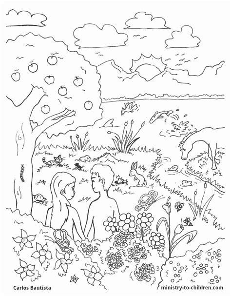 Printable Garden Of Eden Coloring Pages