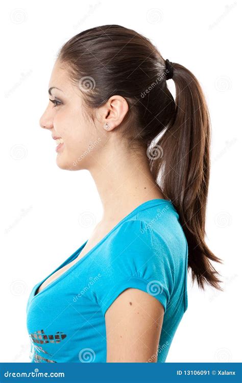 Brunette With Ponytail Stock Image Image Of Glamour