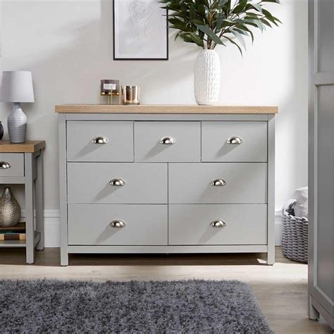 7 Drawer Chest Of Drawers Storage Metal Cup Handles Avon Two Tone