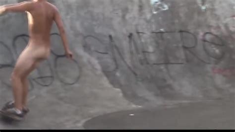 Nice Nude Skater Boy On Skateboard