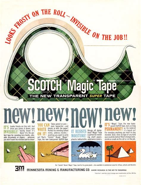 Scotch Tape Plaid Shoplet Blog Scotch Magic Tape Old Ads Vintage