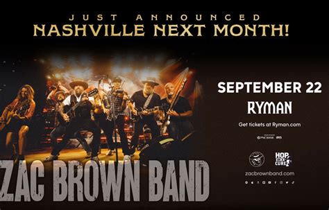Zac Brown Band To Play The Ryman Country Music On Tour