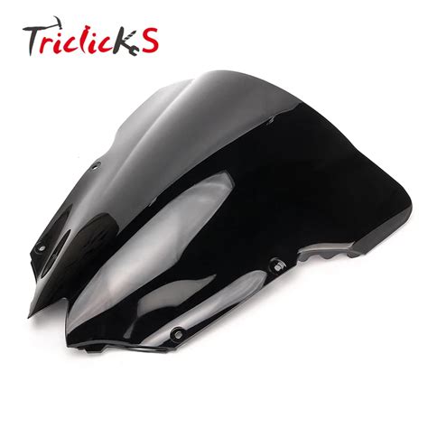 Triclicks Black Heavy Duty Abs Windshield Wind Screen Motorcycle Wind