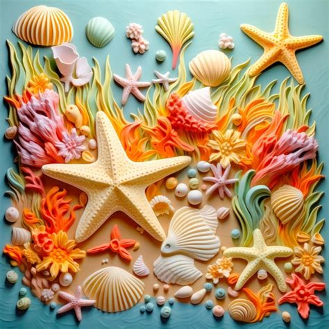 Premium Ai Image Sea Shells Background