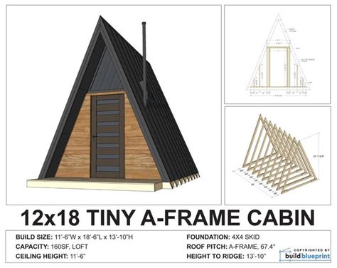 Tiny A-frame Cabin DIY Plans 12' X 18' Tiny Home Blueprint PDF - Etsy ...