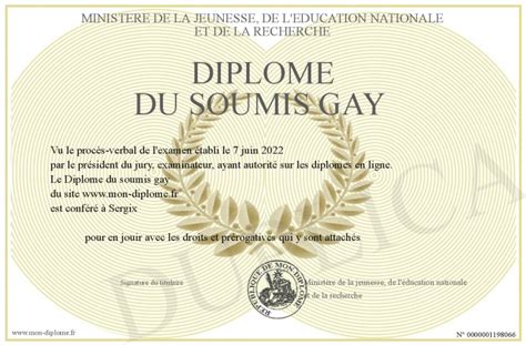 Diplome Du Soumis Gay