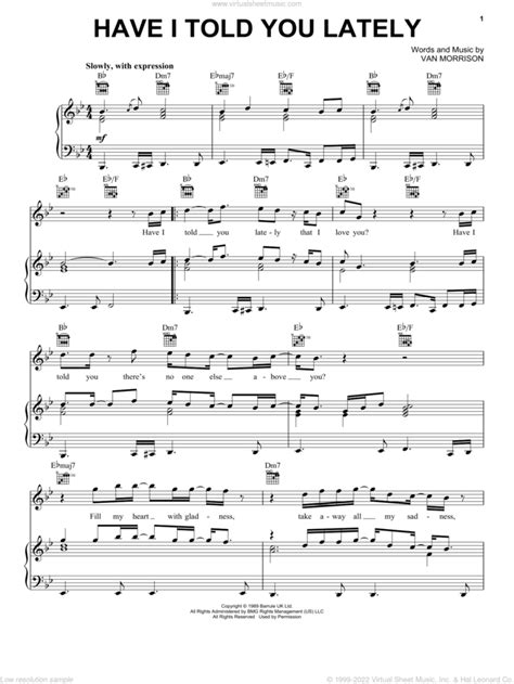 Have I Told You Lately Sheet Music For Voice Piano Or Guitar