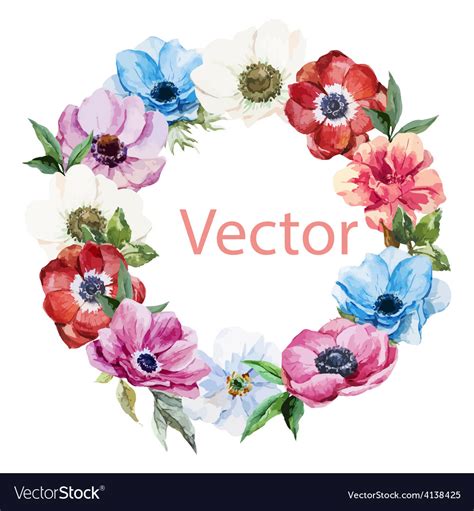 Nice Anemones Wearth Royalty Free Vector Image