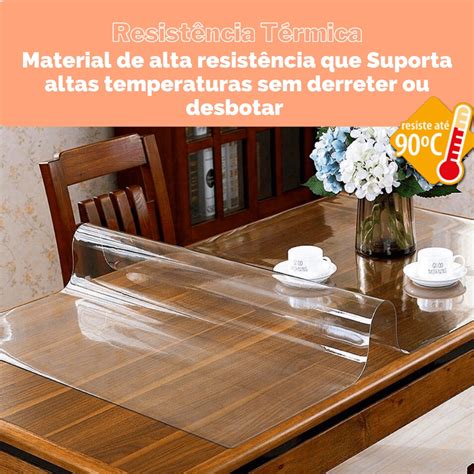 Toalha De Mesa Pl Stico Pvc Ultra Grossa Lugares Transparente