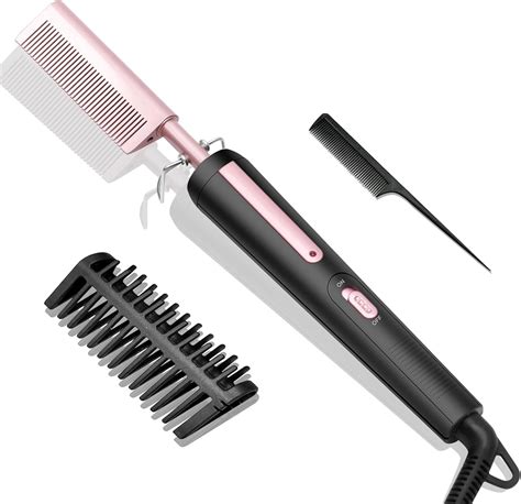 Hot Comb In Electric Hair Straightener For Afro Hair Wigs Ceramic Coated Fast Heat Up