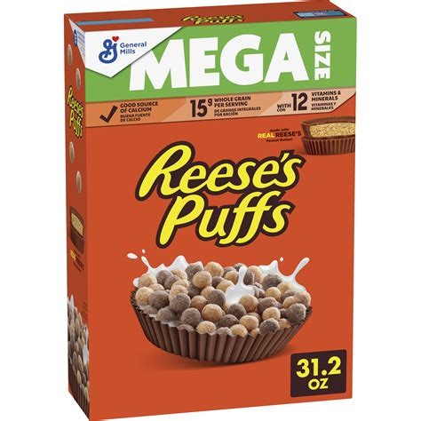 Reese S Puffs Chocolatey Peanut Butter Cereal Brand Mega Size Oz