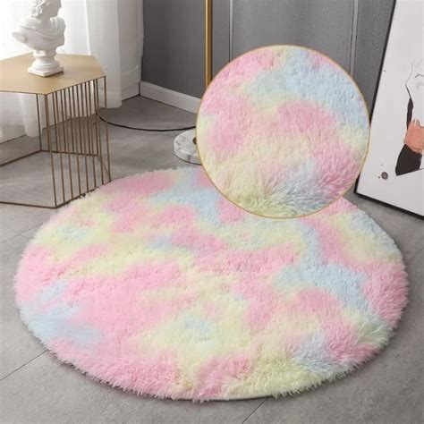 Tapis Ronds Moelleux Tapis Pour Salon Tapis En Peluche Chambre Fourrure