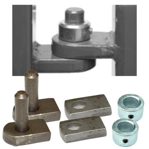 Weld On Gate Hinge Set 12mm Pin And Hole With Security Collars Welding Hinges Ebay