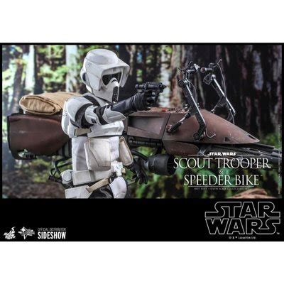 Hot Toys Scout Trooper And Speeder Bike Rotj Sixth Scale Figure Set D R